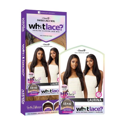 Sensationnel What Lace 13X6 Wigs - Laurina Lacefrontal Hand Tied Glueless Synthetic With Natural Density Preplucked Hairline (1 JETBLACK)