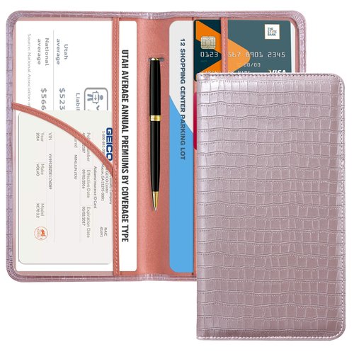 CoBak Car Registration and Insurance Holder - Vehicle Glove Box Car Organizer,Auto Truck Comparment Accessories Case with Magnetic Closure for Driver License,Cards
