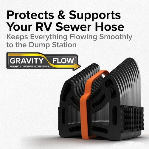 Camco Rhino RV Sewer Hose Kit - Includes RhinoFLEX 20-ft Sewer Hose & Sidewinder 20-ft Sewer Hose Support - Superior RV Tank Dumping (39799)