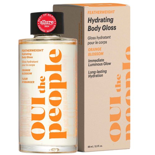 OUI the People FEATHERWEIGHT Hydrating Body Gloss, Orange Blossom Scent, Skin Barrier Boosting Body Glow Oil for Deep Hydration, Softens, Firms, and Enhances Skin Health, Shimmer Body Oil, 3.3 oz