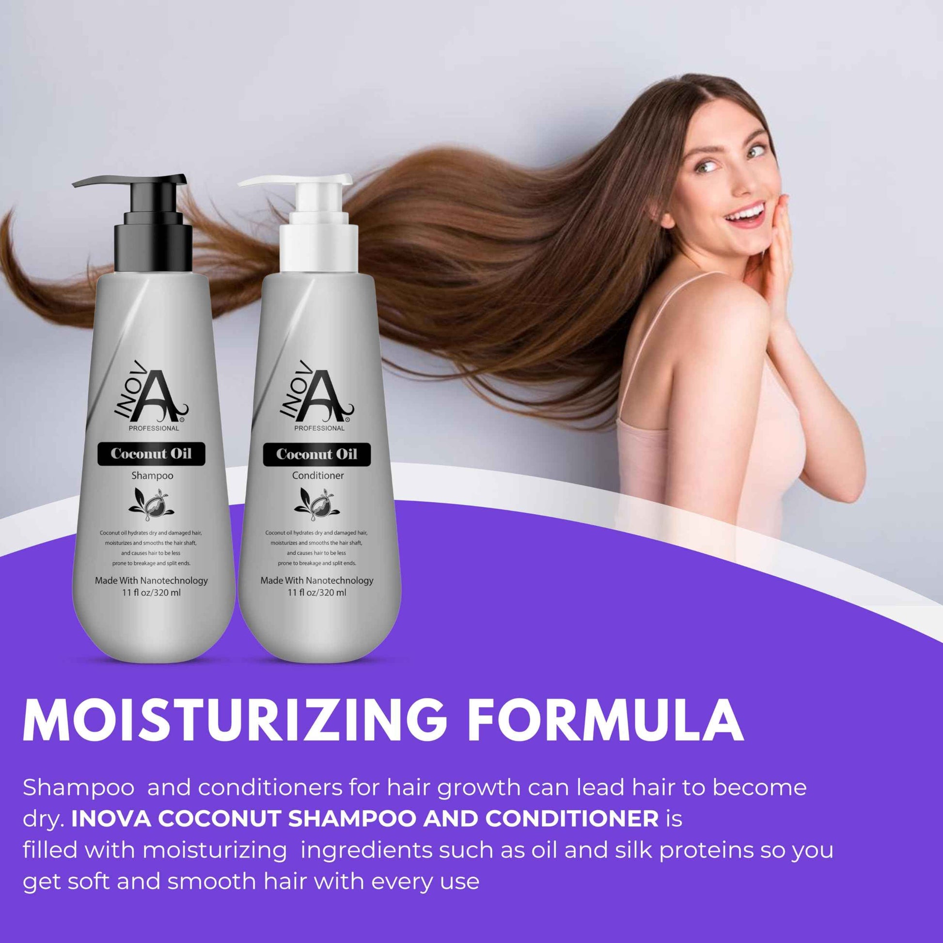 Inova Professional Coconut Oil Shampoo And Conditioner 11 Oz Each