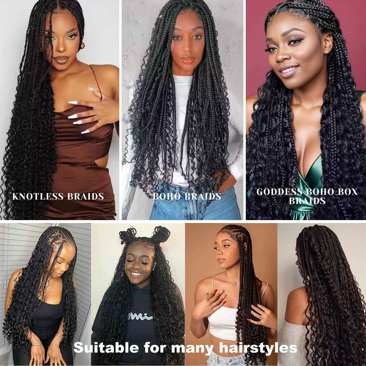 Human Braiding Hair 3 Bundles/Pack 150g Water Wave Bulk Hair No Weft 10A Brazilian Virgin Braiding for Boho Braids Wet and Wavy Braids Extensions (18 18 18inch)