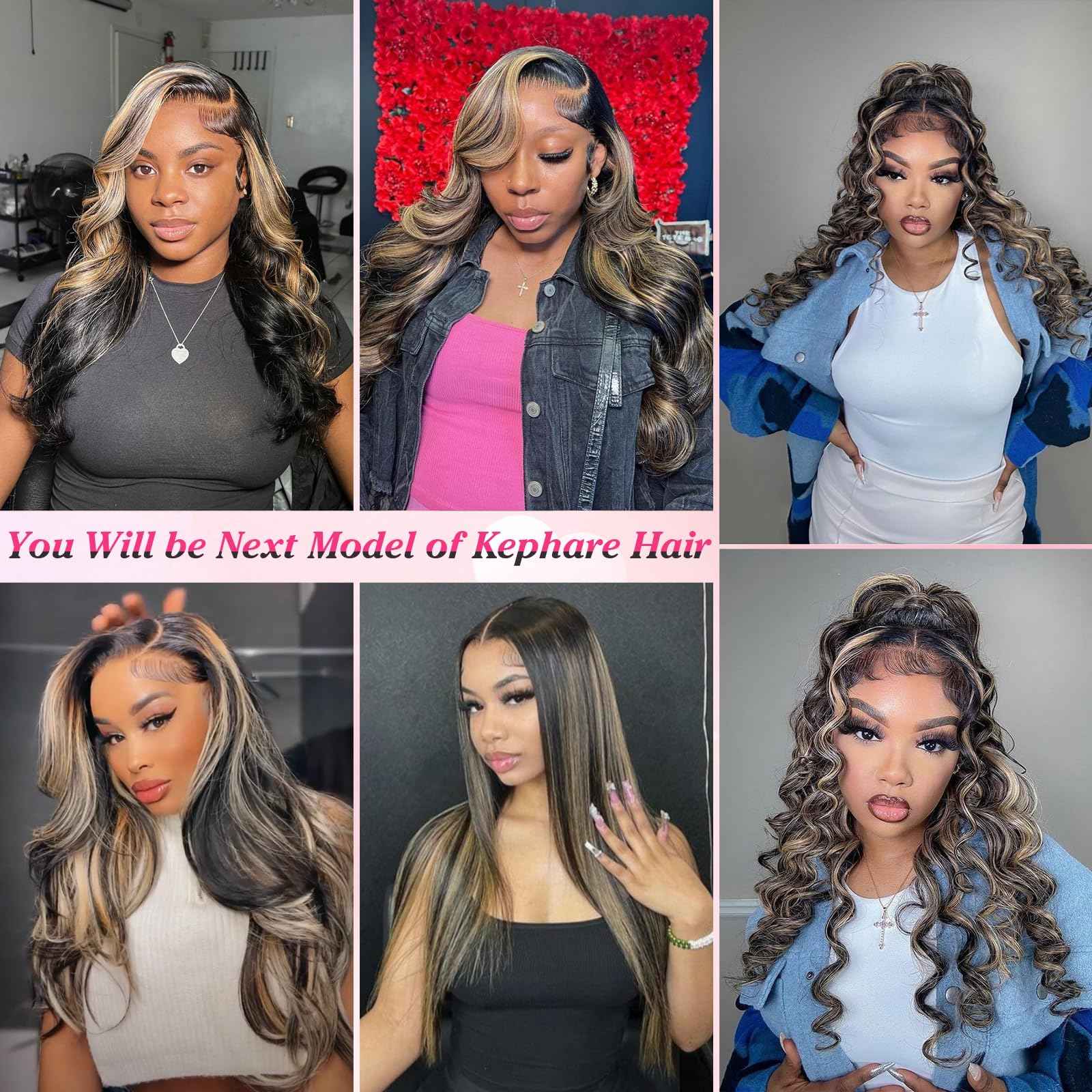 Kephare FB/27 Highlight Balayage Wig Human Hair 13x4 HD Lace Front Wigs Body Wave 1B/27 Ash Blonde Omber Glueless Wig Pre Plucked With Baby Hair 180% Density 24 Inch