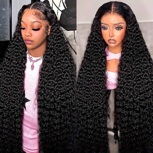 Deep Wave Lace Front Wigs Human Hair Pre Plucked 200% Density 13x4 Deep Curly Lace Frontal Wigs Human Hair for Black Women 13x4 Large Lace Wig 26inch