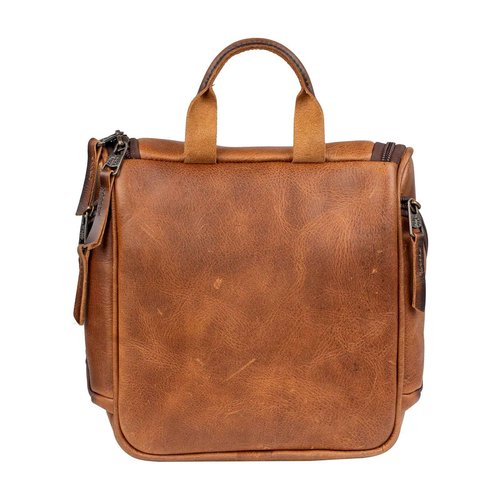 STS Ranchwear Men's Tucson Hanging Shave Kit, Multi-Pocket Genuine Leather Travel Toiletry Dopp Kit Organizer Bag, STS30310