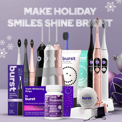 Burst Pro Sonic Advanced Electric Toothbrush for Adults (Blue) | Soft Bristles | 33,000 Vibrations | Long-Lasting Battery and Multiple Brushing Modes