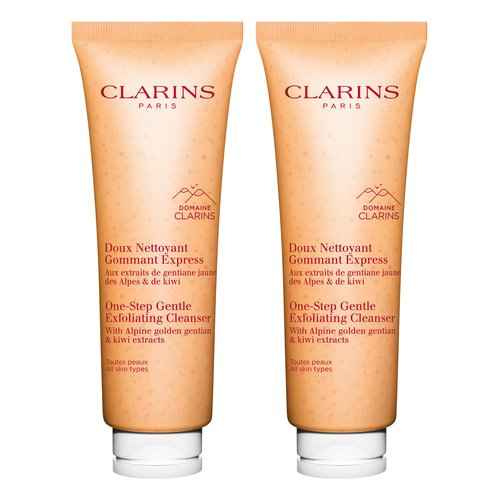 Clarins One-Step Gentle Exfoliating Cleanser | 3-In-1 Cleanser, Makeup Remover and Exfoliator | Boosts Radiance | Plant-Based Exfoliating Beads | All Skin Types | 4.3 Ounces