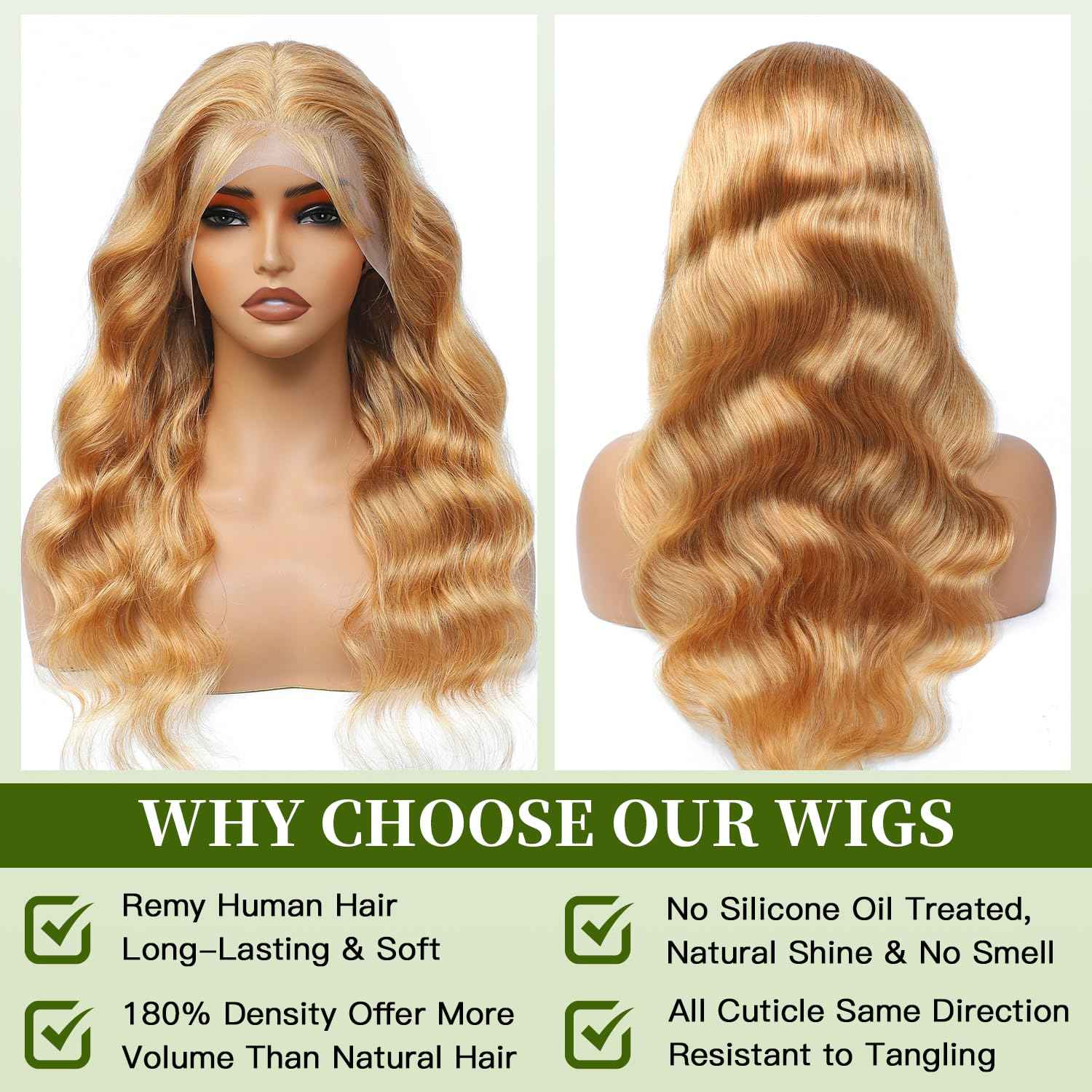 27 Honey Blonde Wig Human Hair 13x6 22 Inch Long Wigs for Women, Loose Body Wave Blonde 13x6 HD Lace Front Wigs Human Hair Pre Plucked 180 Density, 12A 100% Real Virgin Remy Brazilian Wigs Human Hair