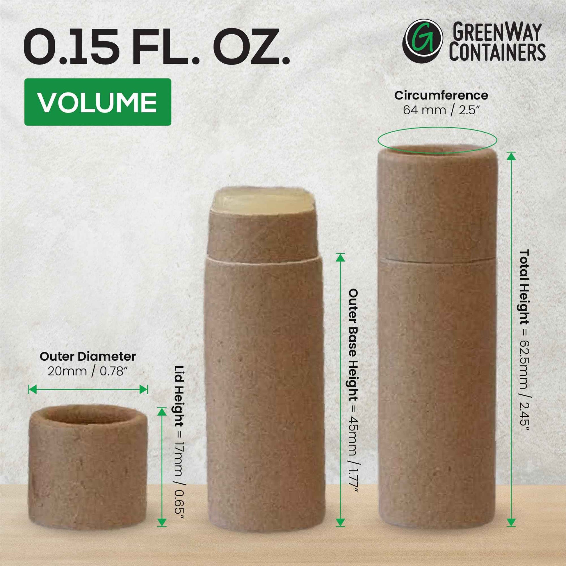 GreenWay 0.15oz / 4.25g Kraft Paperboard Lip Balm Tubes with Lids - 50 Pack Lip Gloss Tubes Refillable DIY Cosmetic Containers – Extra Thick Push-Up Bottom Lip Balm Containers - White