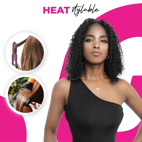 BIG G HAIR 14 inch 5x5 Lace Closure Curly Middle Part Vietnamese Human Hair Wig, Pre-Bleached Pre Plucked HD Lace Wig 180% Density, Glueless Wigs Human Hair with Baby Hair