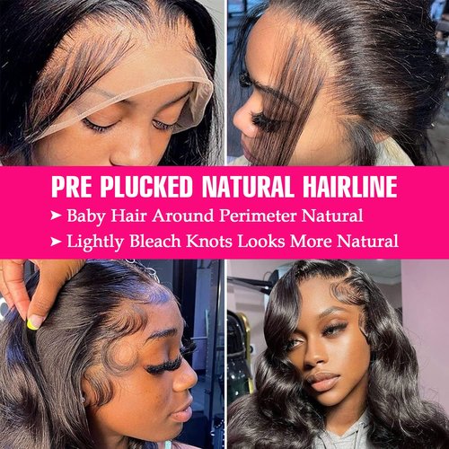 Body Wave Lace Front Wigs Human Hair 180% Density 13x4 HD Lace Frontal wigs Human Hair 32 Inch Transparent Lace Glueless Wigs Pre Plucked with Baby Hair