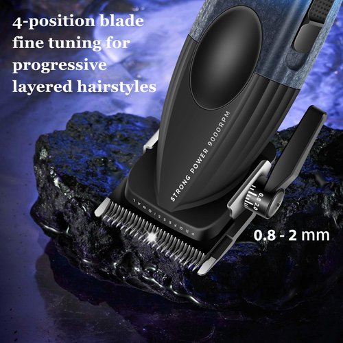 KEMEI 1670 Professional Hair Clippers for Men, Cordless Barber Clipper with LED Display, 9000 RPM Clippers for Hair Cutting with Charging Base