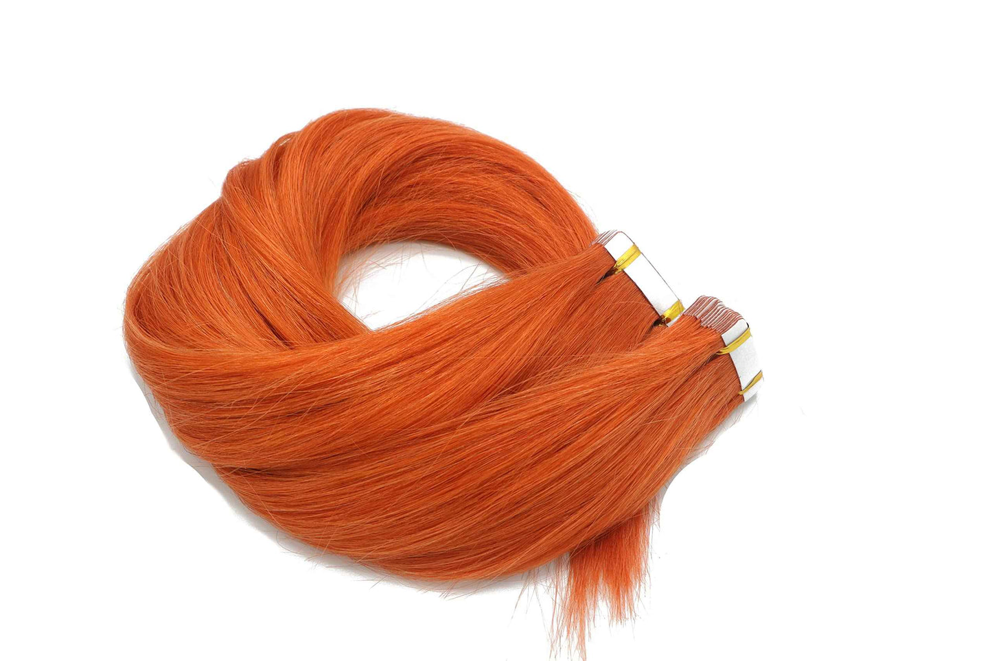 20Inch Orange Tape In Hair Extensions Human Hair Ginger Red Hair