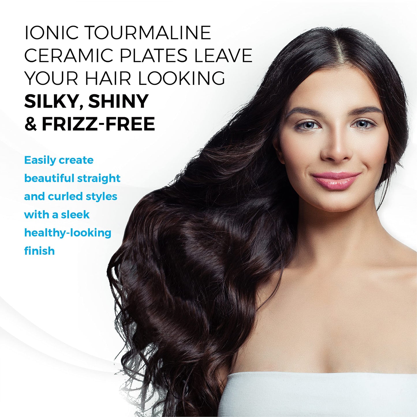 Professional Series Hair Straightener and Curler 2 in 1 by SKYPRO | 1 Inch Ceramic Tourmaline Ionic Flat Iron for Women with Anti-Frizz Negative Ions | Travel-Ready Dual Voltage Flat Iron