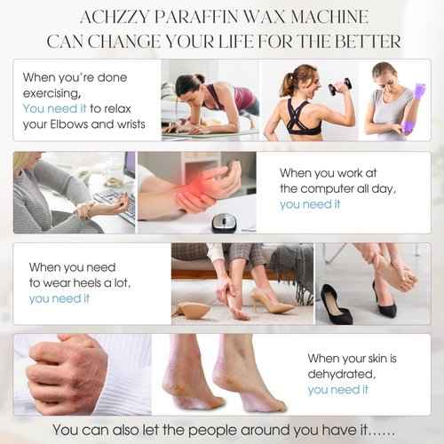 Achzzy Paraffin Wax Machine for Hands and Feet, 4000ml Paraffin Bath, Paraffin Wax Warmer with Refills, Fast Wax Meltdown, Precision Temperature Control
