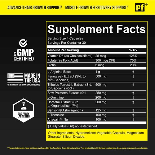 PharmaFreak Growth Freak 2.0 – 120 Capsules | Men’s Daily Hair & Wellness Support Formula