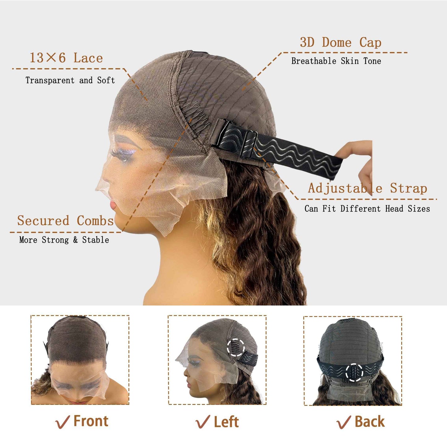 26 Inch Highlight Ombre Deep Wave Lace Front Wigs Human Hair Wig 13x6 Honey Blonde Wig Human Hair HD Glueless Deep Wave Wig 4/27 Colored Wet and Wavy Curly Wig Pre Plucked for Women