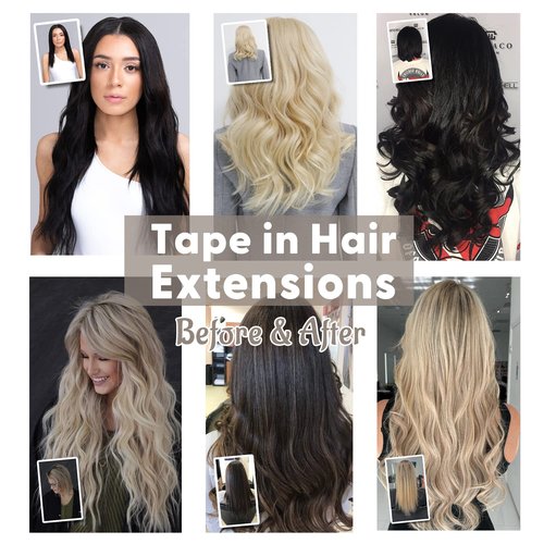 Jerriess Tape in Human Hair Extensions, Remy Seamless, Ash Blonde Highlighted Bleach Blonde(#P18/613) Straight, Silky & Thick, 22 Inch, 20pcs 50g, Easy to Install, Real Human Hair