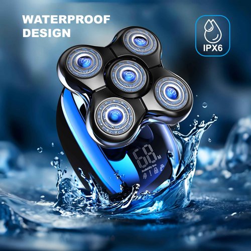 Blade & Stone® Head Shaver for Men HS505-BB | Diamond-S-Blade® | MIMO Net Technology for Superior Skin Comfort | 8500 RPM Durable Motor, USB-C Rechargeable - Big Blue