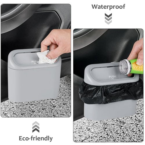 Accmor Car Trash Can with Lid, 2 Pack Mini Vehicle Trash Bin, Mini Car Dustbin Garbage Organizer Holder with Trash Bag, Hanging Leakproof Auto Storage Bag Container for Cars, SUV, Truck