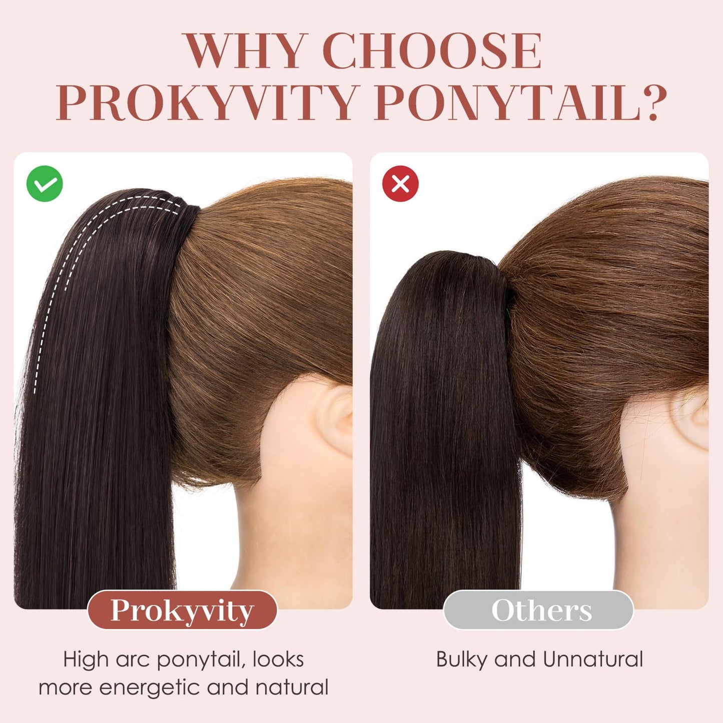 prokyvity Human Hair Claw Clip Ponytail, Claw Clip Human Hair Ponytail,Effortless Application with Secure Hold,Style in Seconds,Quick Styling Solutions for Busy Lives,14"/105g Dark Brown