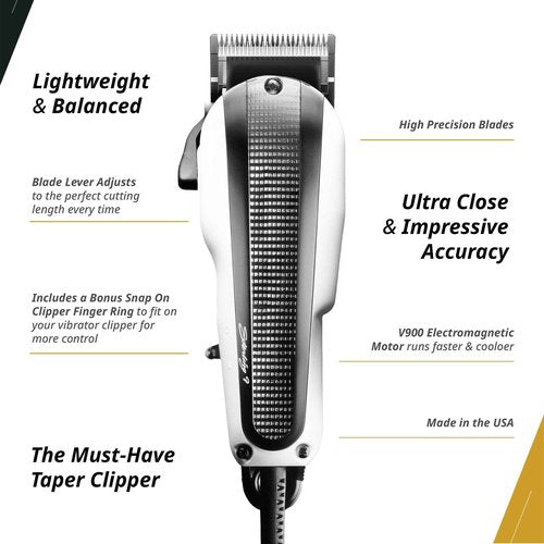 Wahl Professional Sterling 9 Corded Clipper Adjustable Blade High Performance Hair Cutting Tool Silver