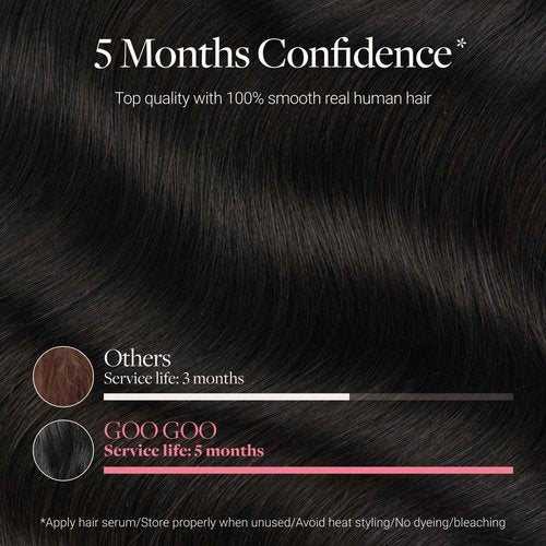 GOO GOO Tape in Hair Extensions Human Hair, 1B Natural Black, 8cm Wide Tape, 18inch 20pcs 100g, Tape Weft Hair Extensions, Real Human Hair, Seamless Tape in