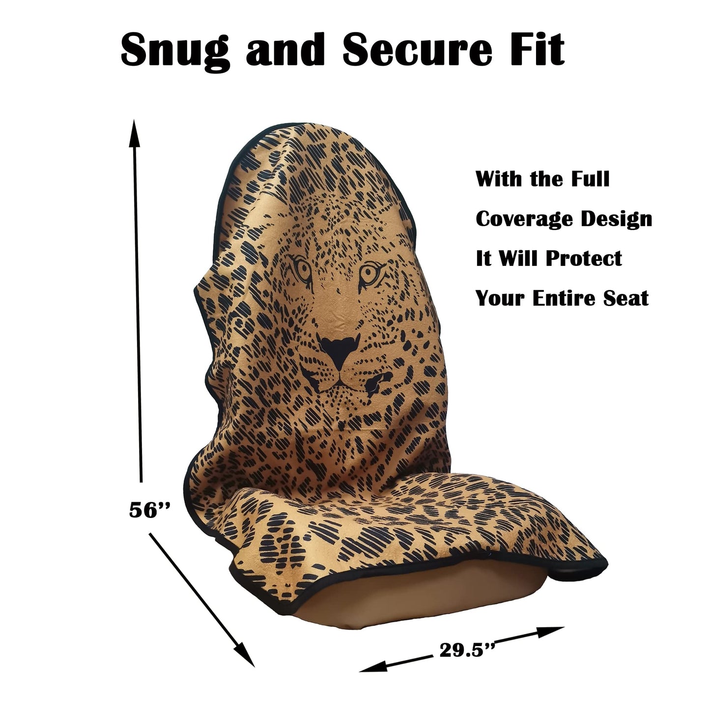 LoyaGour Car Seat Cover Protector Front Seats,for Gym Workout,Running,Swimming,Beach and Hiking,Waterproof Sweat Towel Bucket Seat Covers for Cars SUV Trucks (Leopard, 1Pcs)