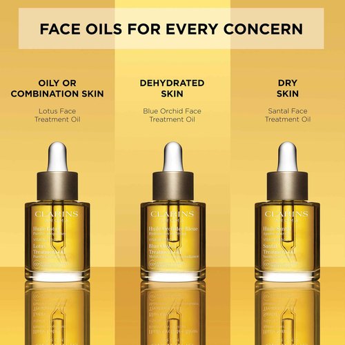 Clarins Blue Orchid Face Oil Treatment | Skin is Immediately Hydrated*, Revitalized and Toned | Restores Radiance | Visibly Minimizes Fine Lines | 100% Natural Plant Extracts | Dry Skin Type