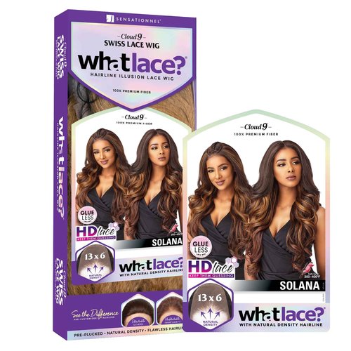 Sensationnel What Lace 13X6 Wigs - Solana Lacefrontal Hand Tied Glueless Synthetic With Natural Density Preplucked Hairline (FLAMBOYAGECHOCOLATE)