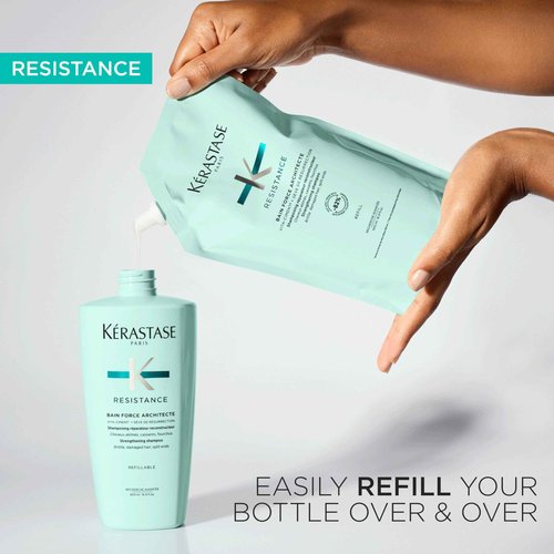 Kerastase Resistance Force Architecte Shampoo - Reconstructing Repair Shampoo For Weak and Damaged Hair, Formulated With Pro-Keratine Complex, 16.9 Fl Oz