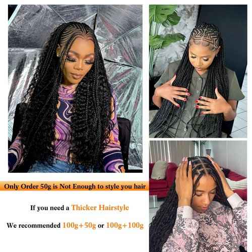 Bohemian Hair for Braiding Human Hair Bundles for Deep Wave Braiding Hair No Weft 1 pack 100g Human Hair Bulk for Braiding Hair Curly Boho Human Hair Natural Black（Deep Wave Human Hair 20inch）