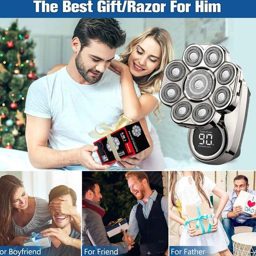 9.0 Shaver, 9d Floating Blade Heads, 9d Floating Head Shaver - Ipx7 Waterproof,USB Fast Charge,Gift for Dad and Husband