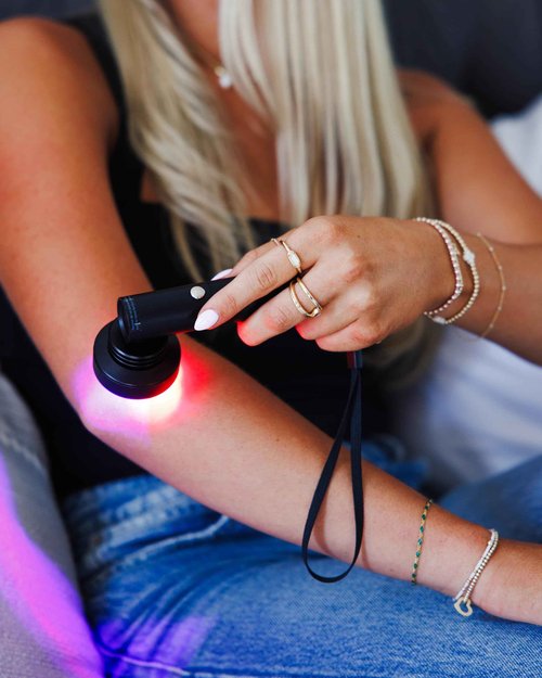 Kiierr Red & Blue Light Therapy for Face and Neck, Beauty Wand with Dual Light and Infared Modes