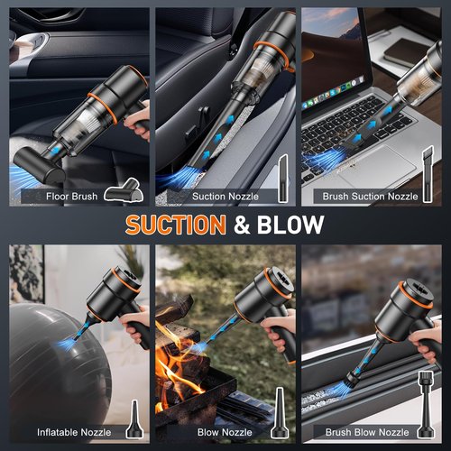 KMM Handheld Car Vacuum Cleaner, 9000Pa Vacuum Cleaner and Air Duster
