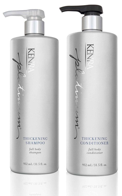 Kenra Platinum Thickening Shampoo/Conditioner | Provides Nourishment & Delivers Shine | Increases Thickness & Volume | Body & Fullness | Protects Against Humidity | All Hair Types | 31.5 fl. Oz (Set)