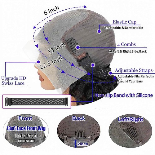 VOLLIUKE 30 Inch Deep Wave Lace Front Wigs Human Hair 13x6 HD Transparent Deep Curly Lace Frontal Wigs 200% Density Glueless Wigs Human Hair pre Plucked with Baby Hair Natural Color