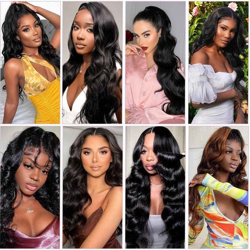 Binlvexin Glossy Human Hair Bundles Body Wave Bundles Human Hair 20 22 24 Inch 12A Grade 100% Unprocessed Brazilian Virgin Hair 3 Bundle Human Hair Extensions for Black Women Natural Color