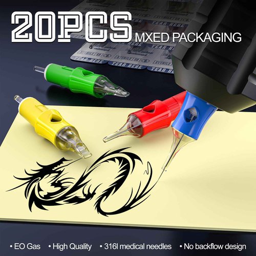 NEDPAIN Tattoo Machine Kit OLED tilted screen Direct drive motor 1500mAh battery Fast charge and memory function 20tattoo needles 7colors ink, blue soap transfer gel of complete kit for tattoo artists