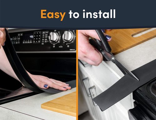 Linda's Essentials Silicone Stove Gap Covers (2 Pack), Heat Resistant Oven Gap Filler Seals Gaps Between Stovetop and Counter, Easy to Clean Stove Gap Guard (21 Inches, Clear)