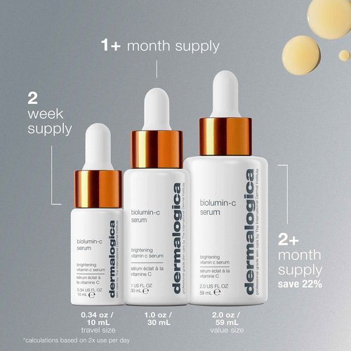Dermalogica Biolumin-C Serum, Vitamin C Dark Spot Serum for Face with Peptide and AHA - Exfoliates and Reduces Sign of Skin Aging, 1 Fl Oz