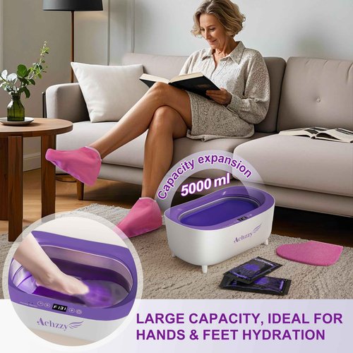 Achzzy Paraffin Wax Machine for Hands and Feet, 5000ml Professional Wax Warmer with Temperature Control, Smart Heating, Stainless Steel Inner Pot, Moisturizing Hot Wax Bath with Refills for Skincare