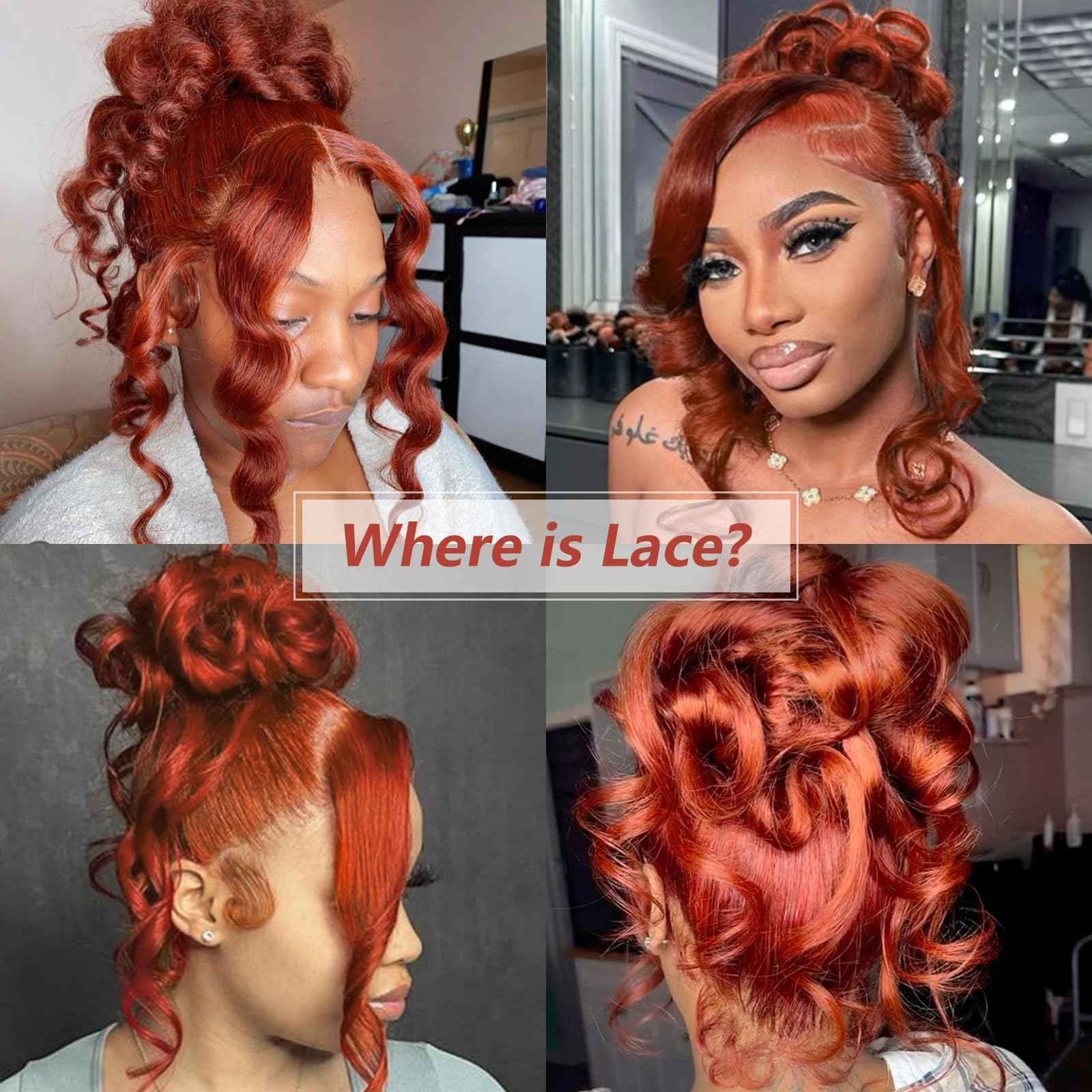 360 Reddish Brown Lace Front Wigs Human Hair 180% Density Copper Red Human Hair Lace Front Wig Pre Plucked 33# Auburn Brown Body Wave 360 Wig Ginger Brown Colored Wigs for Women 22"