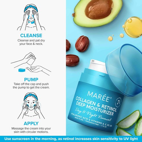MAREE Skincare Essentials Bundle - Eye Gels, Facial Masks & Face Cream - Under Eye Gels for Puffy Eyes, Anti Aging Face Cream & Moisturizing Sheet Masks - Marine Collagen & Hyaluronic Acid, Retinol