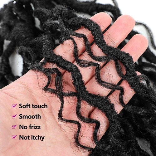 Forevery Goddess Locs Crochet Hair 22 Inch Faux Locs Crochet Hair for Black Women 6 Packs Boho Crochet Locs With Curly Ends 1B