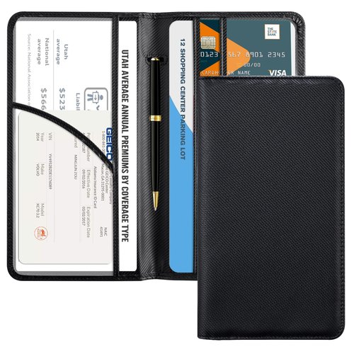 CoBak Car Registration and Insurance Holder - Vehicle Glove Box Car Organizer,Auto Truck Comparment Accessories Case with Magnetic Closure for Driver License,Cards