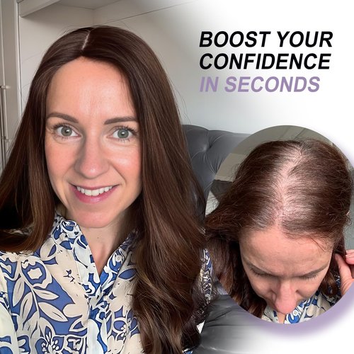 Topunique Hair Toppers for Women Real Human Hair, 4.5x5 Inch Swiss Lace Base No Bangs Top 12 Inch Length #4 Medium Brown