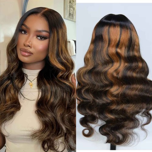 BYYASAA U Part Human Hair Wig Body Wave1B/30 U Part Wig Human Hair for Black Women Glueless Wigs Natural Hair Wig Beginner Friendly Middle Part 180% Density 20inch