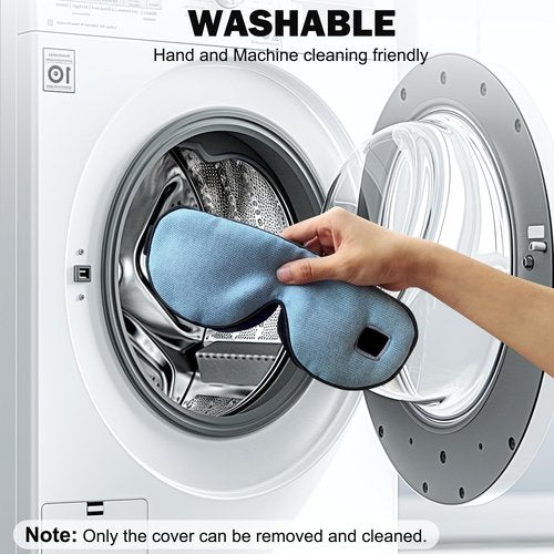 BOQUBOO Cordless Heat Cooling Sleep Eye Mask for Dry Eyes Migraines Improve Sleeping, Heated Eye Mask for Birthday Mothers Days Gifts (Blue)