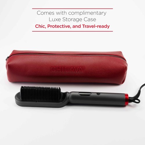 CHI Lava TriLume Heated Brush, Triangle-Shaped Comb for Natural Waves & Volume, Easy & Gentle Root Access, Reduces Frizz & Increases Shine